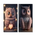 thumbnail image 2 of Designart "Adorable Knitted Pink Heart Owl II" Animals Owl Wall Art Set Of 2 - Children's Art Pink Wall Decor Set Of 2, 2 of 6