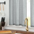 thumbnail image 5 of Curtainking Kitchen Curtains and Farmhouse Grey Linen Semi Sheer Cafe Curtains 3-Piece Rod Pocket 52" x 24", 5 of 7