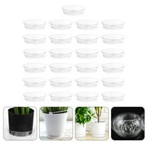 HEMOTON 25 Pcs Bottom Plastic Planter Tray Waterproof Saucer 20X20CM Transparent