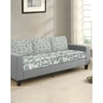 thumbnail image 2 of Farmhouse Sofa Couch Cushion Covers Washable, Removable Stretchable Sectional Couch Covers, Teal Blue Green Vintage Flower Leaf Plant Slipcovers for L & T Shape Sofa Furniture Protector L Size 1 pc, 2 of 7