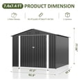thumbnail image 5 of MUCHANT 7.4'x7.4' Outdoor Metal Storage Shed with Updated Frame Structure and Lockable Doors, Steel Garden Tool Sheds for Backyard, Patio, Lawn, Gray, 5 of 6