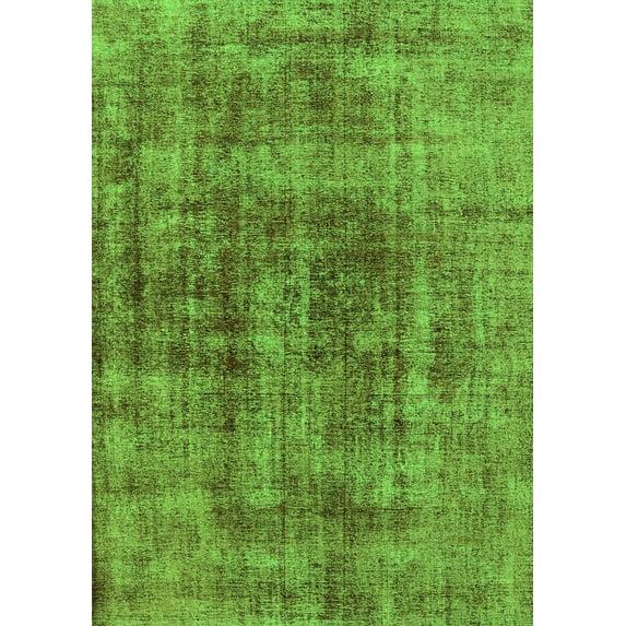 Ahgly Company Indoor Rectangle Oriental Green Industrial Area Rugs, 7' x 9'