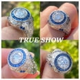 thumbnail image 4 of SFTING Men Wedding Bands 3CT Men Rings Silver 18K Plated Engagement Ring Anniversary 5A CZ Size 9, 4 of 9