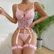 thumbnail image 2 of Gibobby Conjunto de lencería Sexy Ropa Interior Divertida para Mujer, Escote En V Profundo, Encaje Sexy, Vestido Transparente, Vestido para Conjuntos De Lencería(Rosa, G), 2 of 5