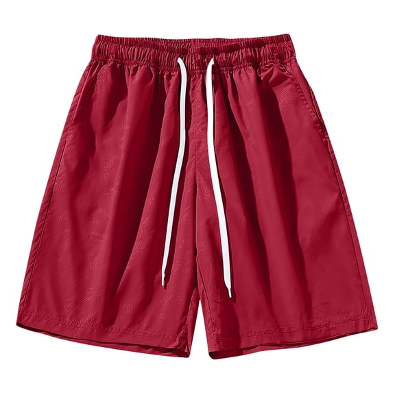 Mens Shorts Athletic Mens Shorts with Pockets Solid Color Men's Shorts Casual Holiday Breathable Summer Shorts Mens Shorts Elastic Waist Mens Shorts Under $10 Red,M