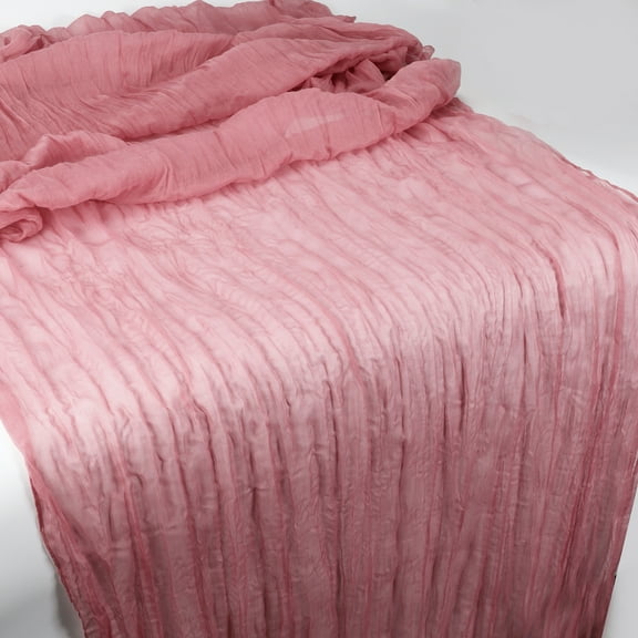Unique Bargains Bohemia Rustic Cheese Cloth Table Runner for Wedding Easter Decoration 118.11" L  x 35.43" W Pink