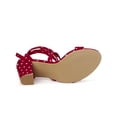 thumbnail image 5 of BLISSFUL STEP Women's Polka Dots Lace up Block Heels Sandals, 5 of 7
