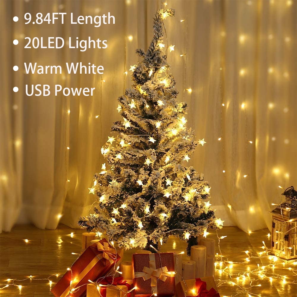 40 LED warm white fairy decorative string lights Christmas XMAS outdoor USB pwr 