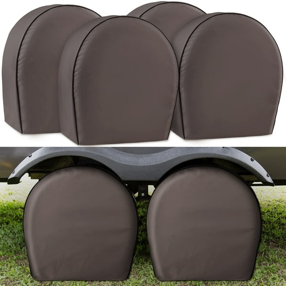 Leader Accessories 4-Pack Tire covers Heavy Duty 600D Oxford Wheel covers, Waterproof PVc coating Tire Protectors for RV Trailer camper car Truck Jeep SUV Wheel, Dark grey (Fits 32-345)