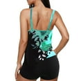 thumbnail image 3 of Alkepwun Women's Printed Bathing Suits Modest Swimsuits Tankini Sets Two Piece Blouson Tank Top with Boyshorts, 3 of 3