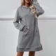thumbnail image 3 of Vestido con abertura lateral y capucha, ajuste holgado, traje diario con hombros caídos para mujer Ygjytge Gris T M para Mujer, 3 of 5