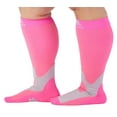 thumbnail image 4 of Wide Calf Opaque Women & Mens Compression Knee High 20-30mmHg - Hot Pink, 6XL, 4 of 8