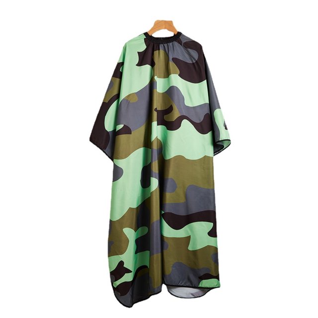 Capa de peluquería con clip de metal ajustable, capa de corte de pelo para champú para barberos y estilistas - 55 x 63 pulgadas (camuflaje)