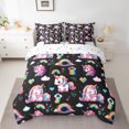 thumbnail image 2 of Erosebridal Pixel Style Bed in a Bag King Size,Magic Animal Unicorn Bed Set,Cute Rainbow Love Bedding King Size For Girls,Lightweight Bedroom Decor Reversible,7 Pieces, 2 of 7