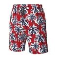thumbnail image 4 of Logiee Palm Tree Pattern on Red Print Mens Swim Trunks Quick Dry Board Shorts,Breathable Hawaii Beach Shorts Swimwear Bathing Suits-Medium, 4 of 6