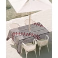 thumbnail image 3 of 60x120 Inch Outdoor Tablecloth with Umbrella Hole Zipper Rectangle Baseball Rectangular Tablecloths Outside Waterproof Vintage Wooden Shabby Art Patio Table Cloth Cover for Picnic Party, 3 of 8