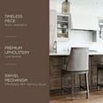 thumbnail image 4 of Maven Lane Vienna Bar Stool, Reclaimed Oak Finish w/ Ash Grey Fabric Upholstery, 4 of 8