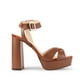 thumbnail image 1 of Tacones de Plataforma para Dama Tipo Sandalia Davenia de Piel Café, 1 of 5