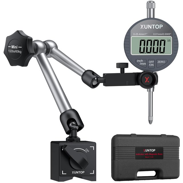 Indicador de dial digital XUNTOP 25,4 mm/0,01 mm con base de 60 kg