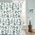 thumbnail image 3 of Fabric Shower Curtain, Green Eucalyptus Leaves Texture Shower Curtains with 12 Hooks Waterproof Machine Washable Bath Curtains for Bathroom,48x 72in, 3 of 6