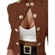 thumbnail image 3 of Cárdigan de Punto con Estampado de Rombos para Mujer, Abrigo Corto Ligero, Cuello Alto, Larga, Botones Metálicos, Chaqueta de Otoño Caqui XXL, 3 of 7