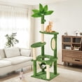 thumbnail image 3 of Árbol para Gatos TSCOMON 61" Verde con Hojas, Hamaca y Poste Rascador, 3 of 7