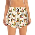 thumbnail image 2 of Goofa Boho Chicken Printed Women 2 in 1 Running Shorts,Quick Dry Athletic Workout Shorts,High Waisted Athletic Shorts with Liner Pockets-Small, 2 of 9