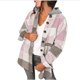 thumbnail image 1 of Gibobby Chaquetas de forro polar con cierre Chaqueta de mujer Moda Otoño Invierno Abrigos Sudadera con capucha Abrigo de lana Impresión a cuadros Blusa con capucha Tops (Rosa, S), 1 of 5