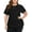 Black, variant on WellSize Womens Plus size Tops Curved Hem Summer Short Sleeve Shirts Loose Casual Tunic Tee