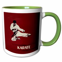 3drose, Karate, 11oz Two-tone Green Mug