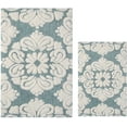 thumbnail image 4 of Better Trends Medallion Tufted Bath Mat Rug, 100% Cotton, 2 Piece Set, Blue/Natural, 4 of 6