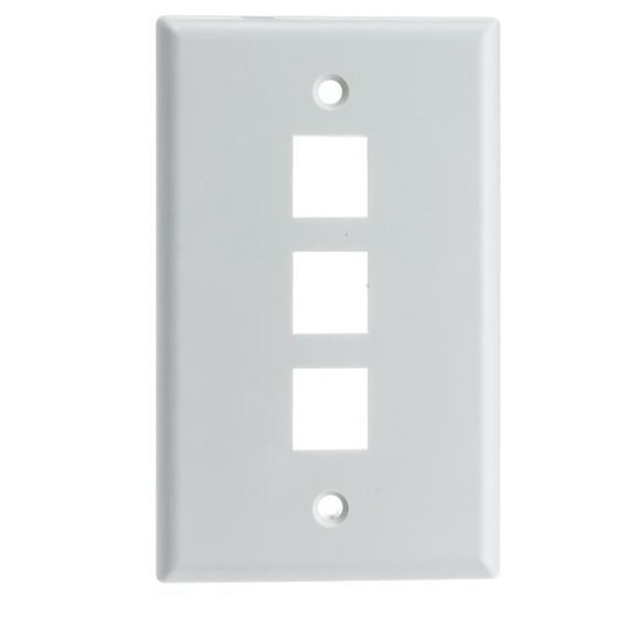 Cable Wholesale 302-2-W Dual Gang Decora Wall Plate 2 Hole - White