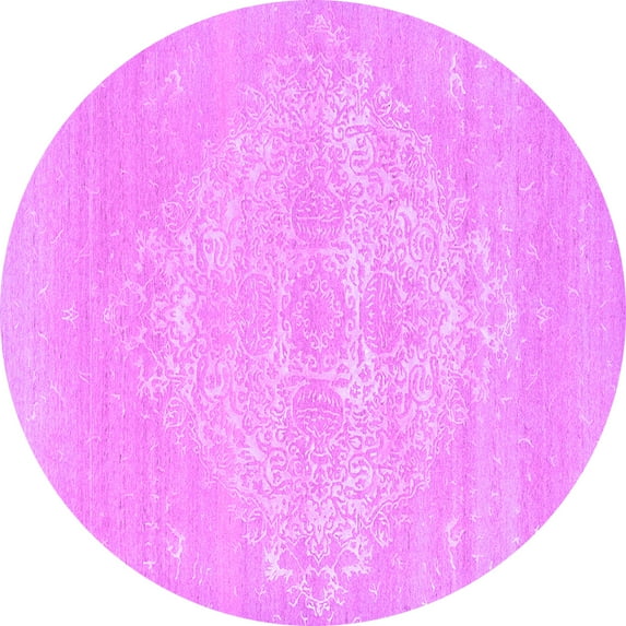Ahgly Company Indoor Round Oriental Purple Industrial Area Rugs, 4' Round