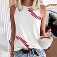 thumbnail image 2 of MIASHUI Women's Baseball Graphic Sleeveless O-Neck Tank Top for Casual Summer Wear and Cute Workout Silver,XXL, 2 of 4