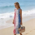 thumbnail image 5 of Fewfanhot Women's 4th of July 250th Anniversary American Flag Print Midi Dress, Crew Neck Sleeveless Patriotic Loose Fit Sundress with Pockets, Casual Summer Tank Dress, 5 of 9