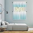 thumbnail image 6 of Abstract Art Kitchen Curtains Valances and Tiers Set of 3 Classic Blue Line Gradient Texture Tier Curtains and Valance with Rod Pocket for Small Windows, 27.5"x36", 6 of 9