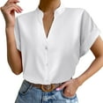 thumbnail image 1 of Hauts d'Entraînement à Manches Courtes Col en V pour Femmes, T-Shirts Athlétiques Décontractés, 1 of 6
