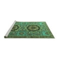thumbnail image 2 of Ahgly Company Machine Washable Indoor Rectangle Abstract Turquoise Blue Modern Area Rugs, 8' x 12', 2 of 4
