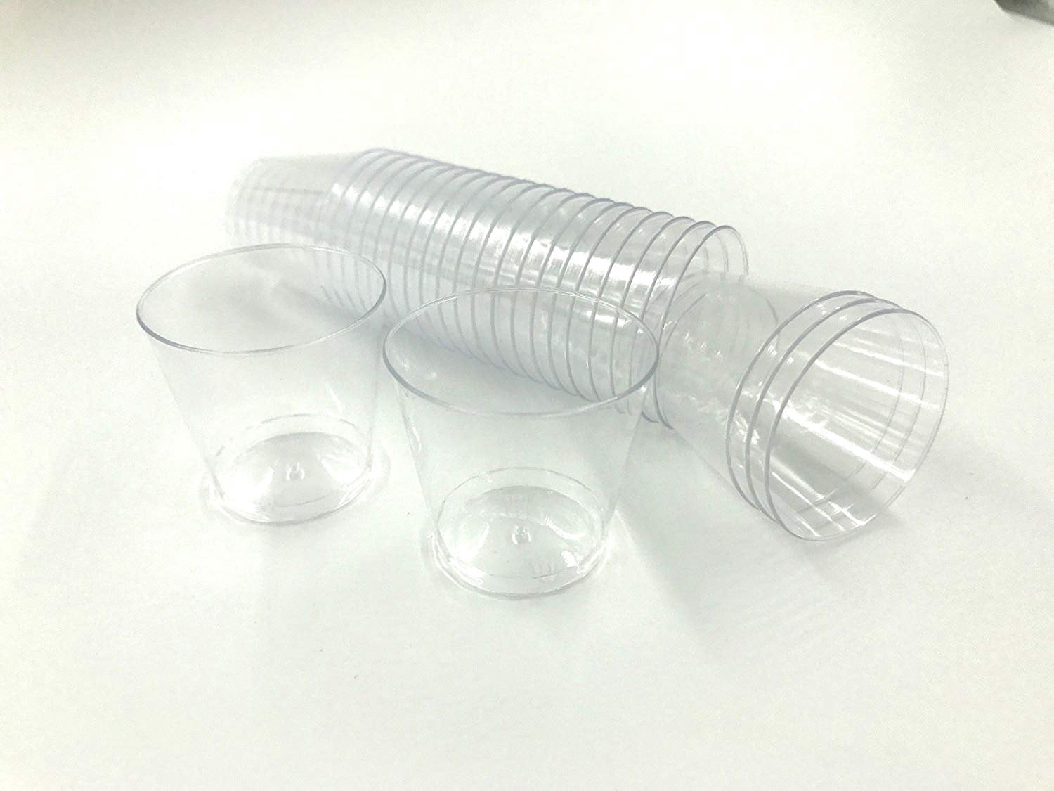 1 ounce Clear Plastic Shot Glasses - Box of 200 (1 oz) Shot Cups disposable  - Walmart.com