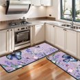 thumbnail image 3 of Kitchen Rugs Sets Of 2,Purple Butterfly Flower Butterfly Pattern Anti Fatigue Kitchen Mat Rugs Non Slip Washable,Decorative Kitchen Floor Mats for Kitchen,Sink,Laundry,17"x47"+17"x47", 3 of 5
