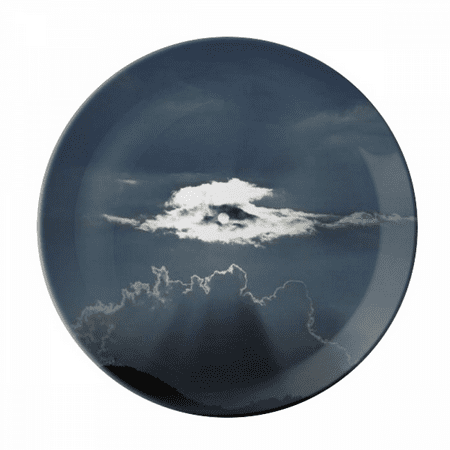 

Grey Sky White Clouds Plate Decorative Porcelain Salver Tableware Dinner Dish