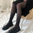 thumbnail image 5 of Women GothSe--Fishnet Bowknot Pantyhose Harajuku Lolita Floral for Butterfly Jacquard Pattern Sheer Mesh Tights Stocki, 5 of 8
