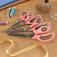 thumbnail image 3 of BambooMN Titanium Softgrip Scissors Set - Pinking, Sewing, Arts, Crafts, Office - 1 Set of 4 - Pink, 3 of 6