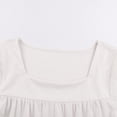 thumbnail image 5 of mgoYE Girls Short Sleeve Shirts Summer Tunic Tops Lace Ruffled Girls Cute Square Neck Clothes Blouse Size 11-12 Years White, 5 of 7
