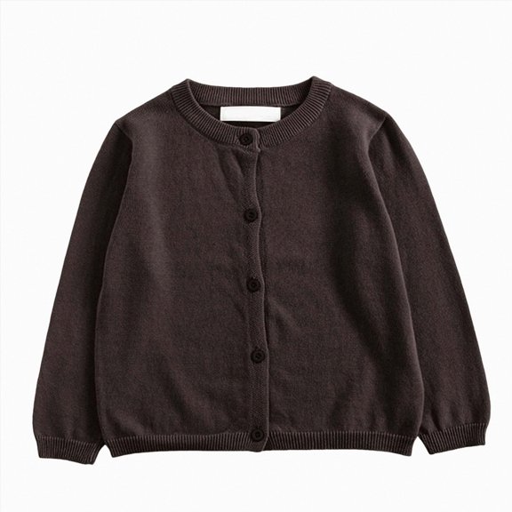Splozh Girls Open Front Cardigan Winter Kids Trendy Long Sleeve Sweater Soft Breathable Fall Spring Layering Newborn Cardigan,Coffee,3-4 Years