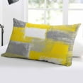 thumbnail image 5 of Yellow Grey Throw Pillow Covers, Rustic Mottled Oil Painting Abstract Texture Soft Breathable Pillow Cases with Invisible Zipper for Sleeping, Body Pillowcases for Couch Bed Sofa Chair 24x36 Inches, 5 of 6