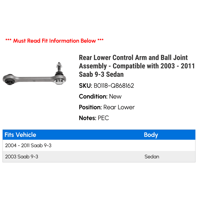 Proforged 108-10207 Proforged Front Right Lower Control Arm Proforged 108-10207 Proforged Front Right Lower Control Arm
