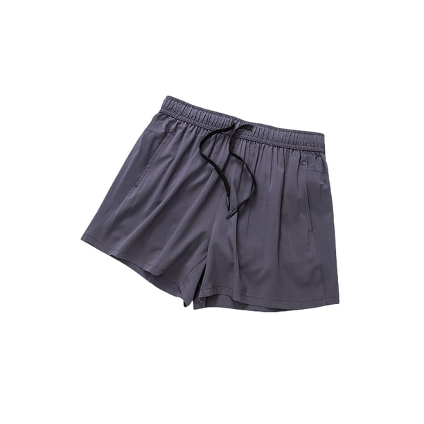 Txlixc, pantalones cortos deportivos para hombre, verano, Color sólido, cordón elástico en la cintura, bolsillos laterales, pantalones de cuarto de entrenamiento Txlixc Casual