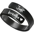thumbnail image 2 of Just Breathe Ring For Women, Adjustable Stainless Steel Spiral Wrap Twist Vintage Healing Rings To My Daughter/Best Friend Inspirational Gifts Jewelry, 2 of 10