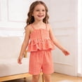 thumbnail image 7 of Cethrio Girls Summer Outfit Sets 2 Piece, Sleeveless Gifts Casual Tops and Shorts Set Orange Size 0-1 T, 7 of 7